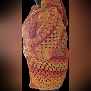 Crochet Hexagon Hoodie sweater